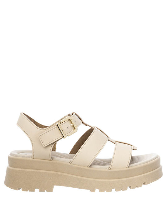 Piccadilly Damen Flache Sandalen in Beige Farbe