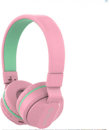 Tellur Buddy Ασύρματα / Ενσύρματα Παιδικά On Ear Ακουστικά με 25 ώρες Λειτουργίας Ροζ