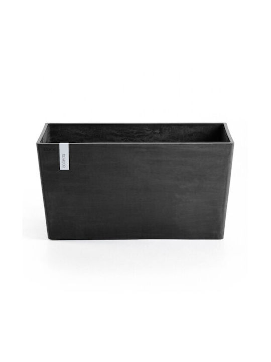 Ecopots Paris Planter Box Plastic Black 80x38x4...