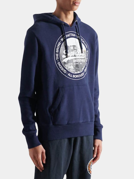 Superdry Men's Sweatshirt with Hood Blue