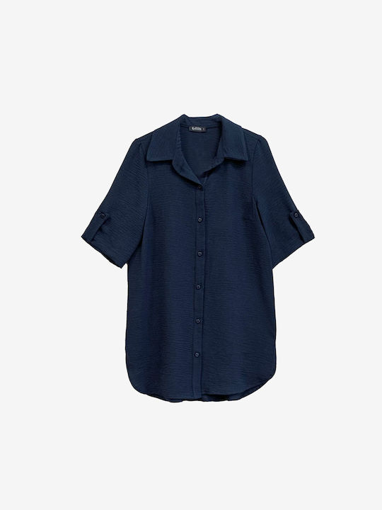 Garantie Women's Short Sleeve Shirt Dark blue