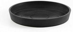 Ecopots 74.019.25 Round Plate Pot BLACK 21x21cm