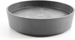 Ecopots 74.019.50W Round Plate Pot Wheeled Charcoal 41.6x41.6cm