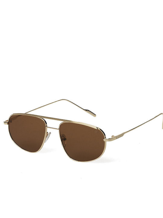 AV Sunglasses Evelyn Sonnenbrillen mit Gold Rahmen und Braun Polarisiert Linse Brown-UV400