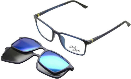 Clark Γυναικείος Σκελετός Γυαλιών με Clip On Μπλε K1253 C2