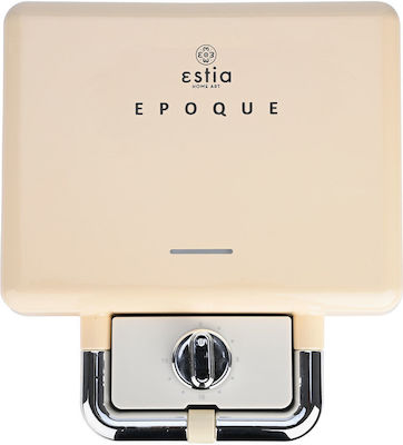 Estia Retro Epoque Sandwich Maker cu Plăci Detasabile pentru for 2 Sandwiches Sandvișuri 800W Cream