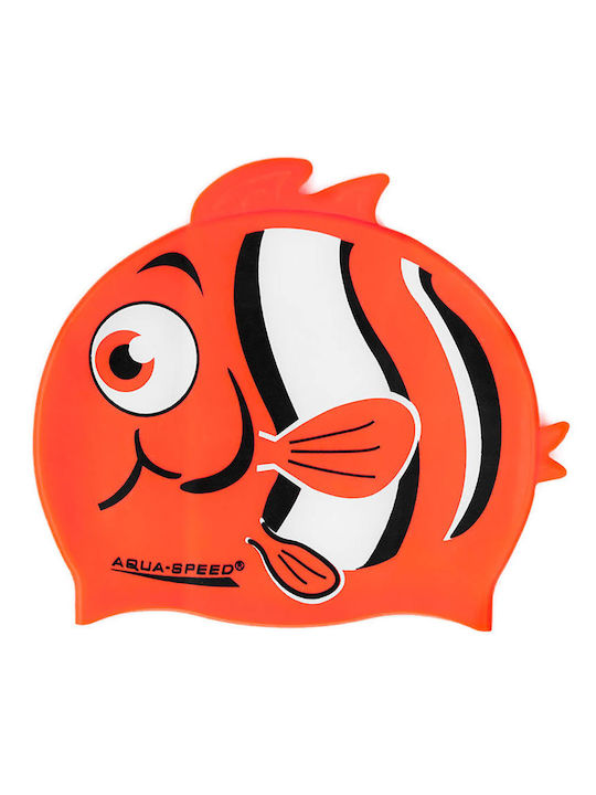 Aquaspeed Silicone Kids Swimming Cap Orange