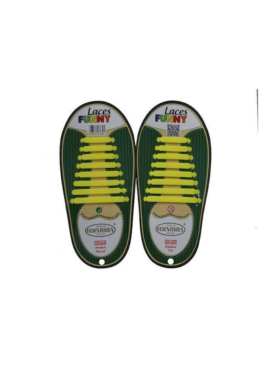 Coimbra Funny Laces Shoelaces Elastic Yellow 20pcs