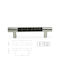 Perfect Handle Furniture made of Metallic chrome-black ICP-14005-448mm 1pcs