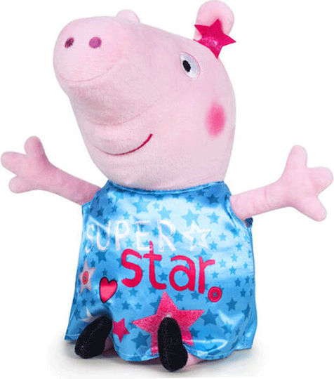Πέππα Το Γουρουνάκι Peppa Pig Superstar Γαλάζιο Φόρεμα Λούτρινο 22cm