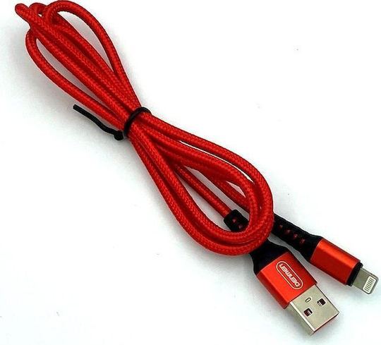 Denmen Regular USB 2.0 to micro USB Cable Κόκκινο 1m (29354)
