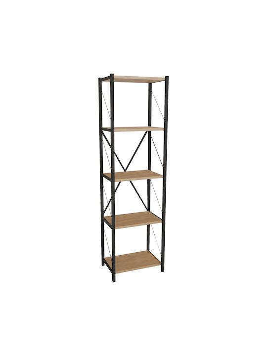 Bookcase Glase Black 40x30x150cm