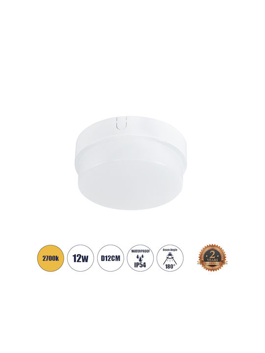 GloboStar Waterproof Wall-Mounted Outdoor Ceiling Light IP54 with Integrated LED White