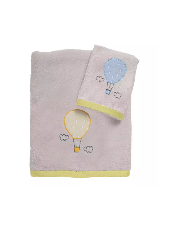 Das Home Set of baby towels 2pcs Blue, Grey, Yellow Weight 420gr/m²