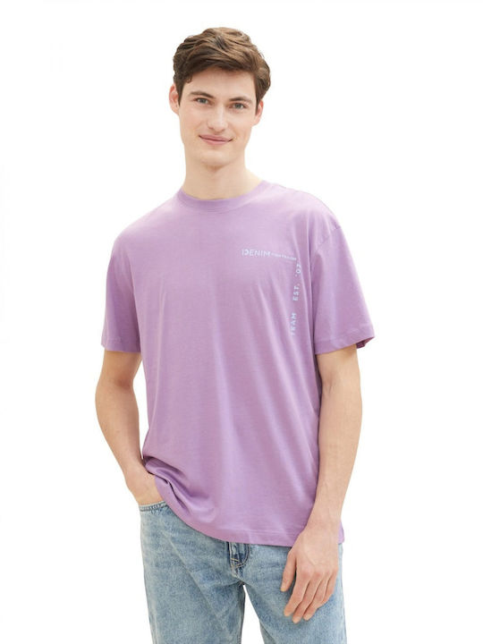 Tom Tailor T-shirt Bărbătesc cu Mânecă Scurtă Violet
