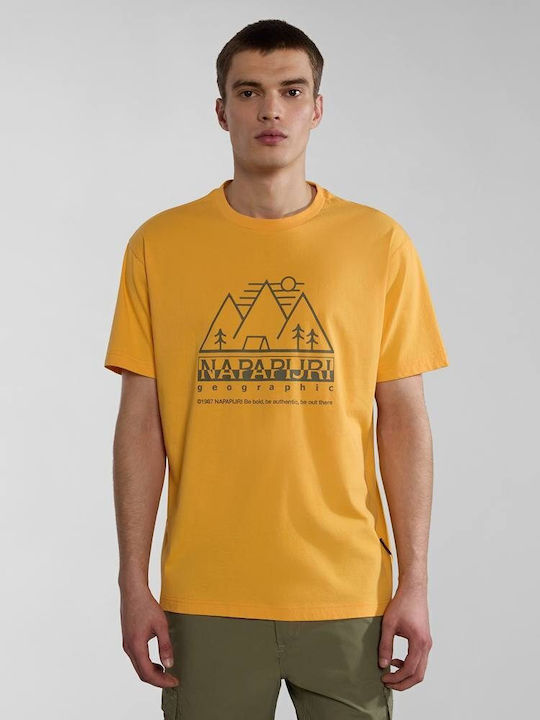 Napapijri Ανδρικό T-shirt Κοντομάνικο Κίτρινο