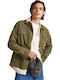 Lele Long Sleeve Denim Overshirt in Regular Fit Green