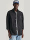 Long-sleeved Cotton Shirt Black
