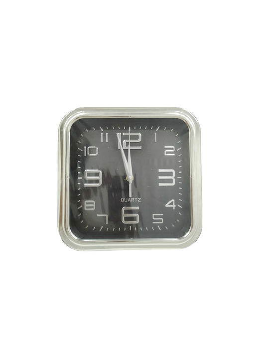 Wall Clock Metallic Silver 25x25cm