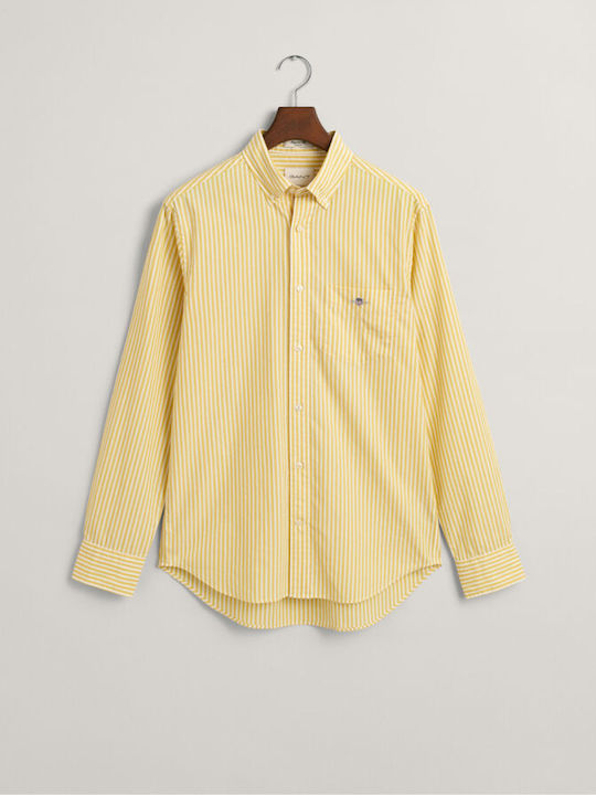 Gant Men's Shirt Long Sleeve Cotton Yellow