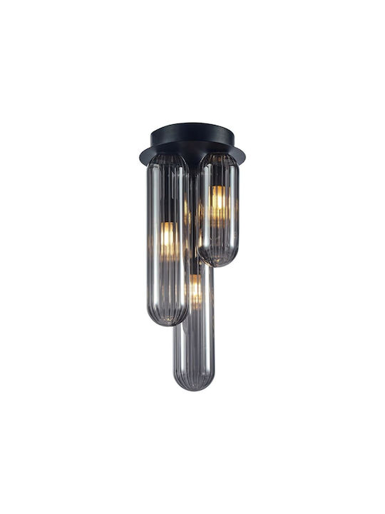 Eko Light Πλαφονιέρα Οροφής 15εκ. Μαύρη με Ντουί G9