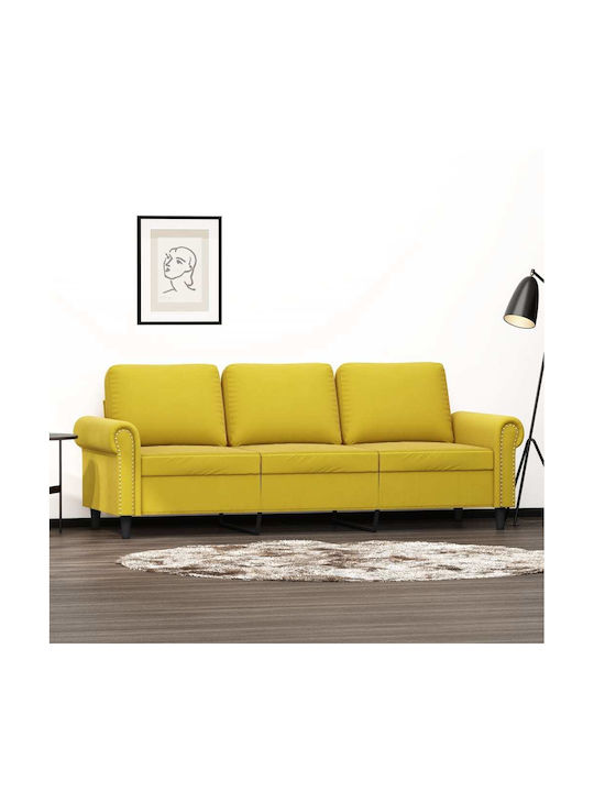 Dreisitzer Sofa Samt Yellow 212x77x80cm