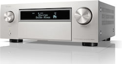 Denon Ραδιοενισχυτής Home Cinema 4K/8K 11.4 Καναλιών με HDR και Dolby Atmos Ασημί