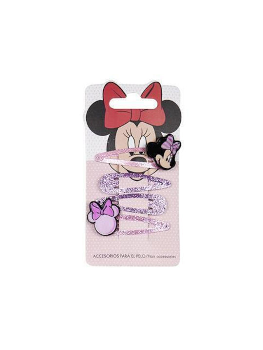 Disney Set Kids Hair Clips with Hair Clip in Pink Color 4pcs