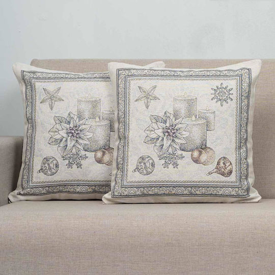Cotone Коледна Декоративна Калъфка Квадратна Сив 45x45cm