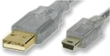 PremiumCord USB 2.0 Kabel USB-A-Stecker - Mini-USB-B-Stecker Transparent 3m ku2m3a