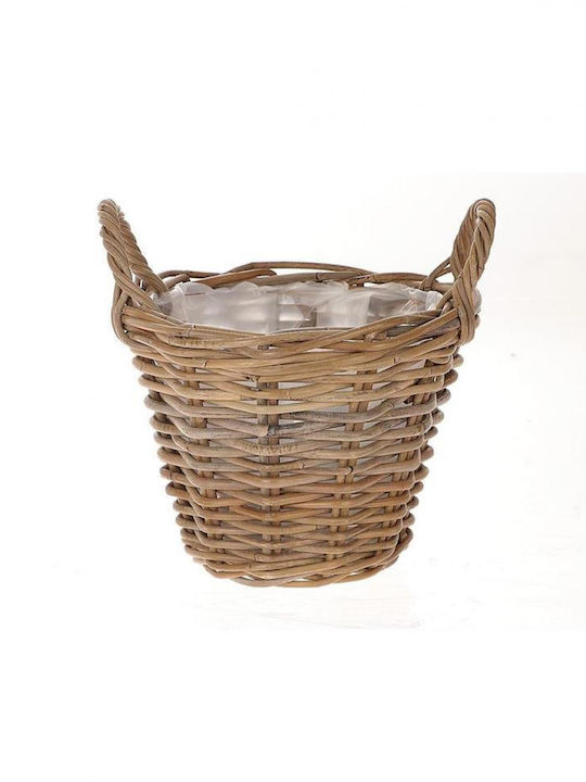 Decorative Basket Wicker with Handles 25x25cm Plastona