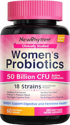 NewRhythm Women's Probiotics 50 Billion cu Probiotice și Prebiotice 60 capsule veget