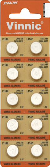 Vinnic Baterii alcaline Baterii de ceas pentru ceasuri LR43 10buc
