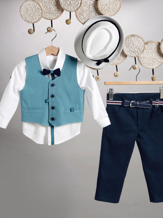 New Life Boys Baptism Suit with Vest 6pcs Blue