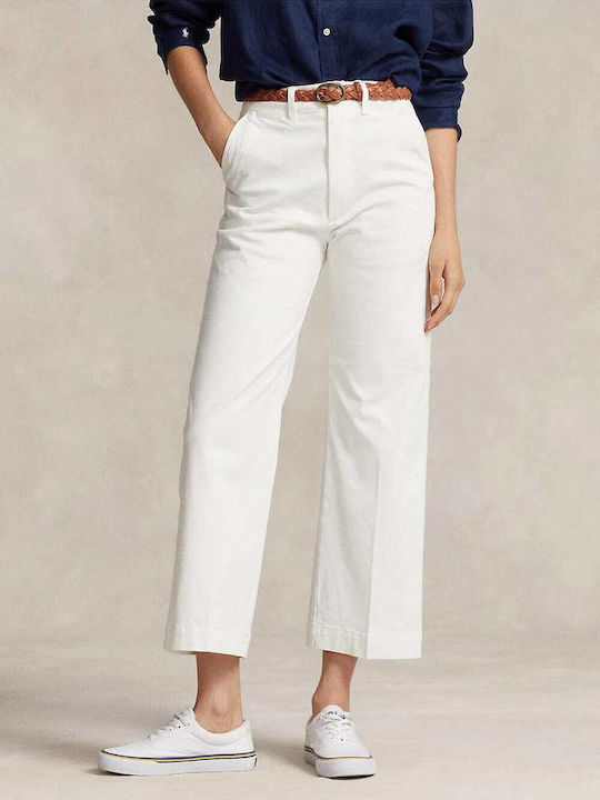 Ralph Lauren Femei Capri Pantaloni Chino Alb