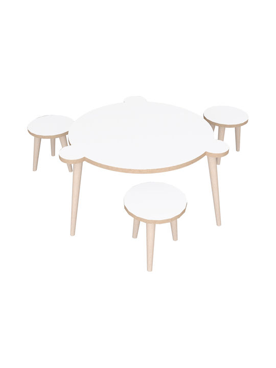 Kinder Tischset mit Stühlen Weiß