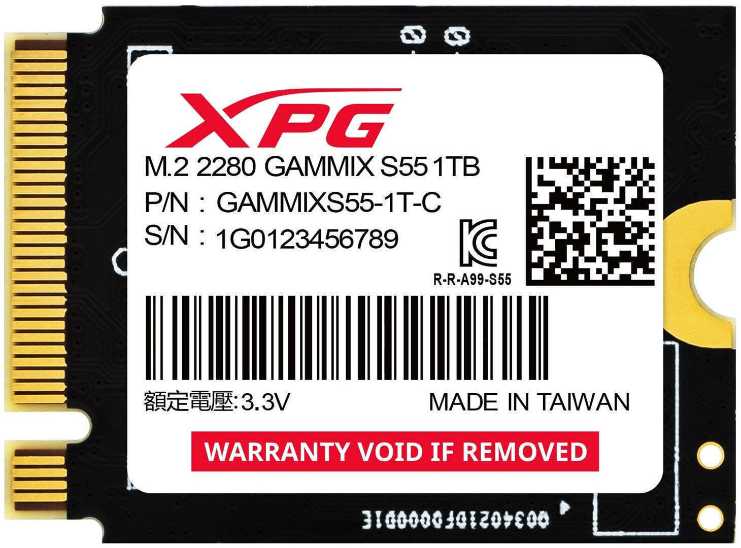 Adata Gammix S55 SSD 1TB M.2 NVMe PCI Express 4.0