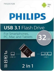 Philips 32GB USB 2.0 Stick Negru