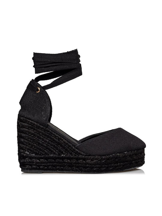 Envie Shoes Platforme dama în stil espadrile Negre