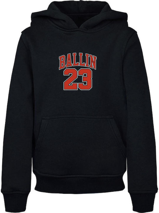 Kids Sweatshirt with Hood and Pockets Black