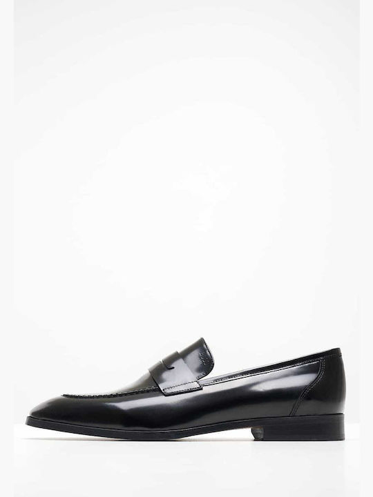Boss Shoes Leder Herren Mokassins in Schwarz Farbe
