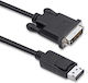 Qoltec Кабел DVI-D мъжки - DisplayPort мъжки 1.8м Черен (50364)