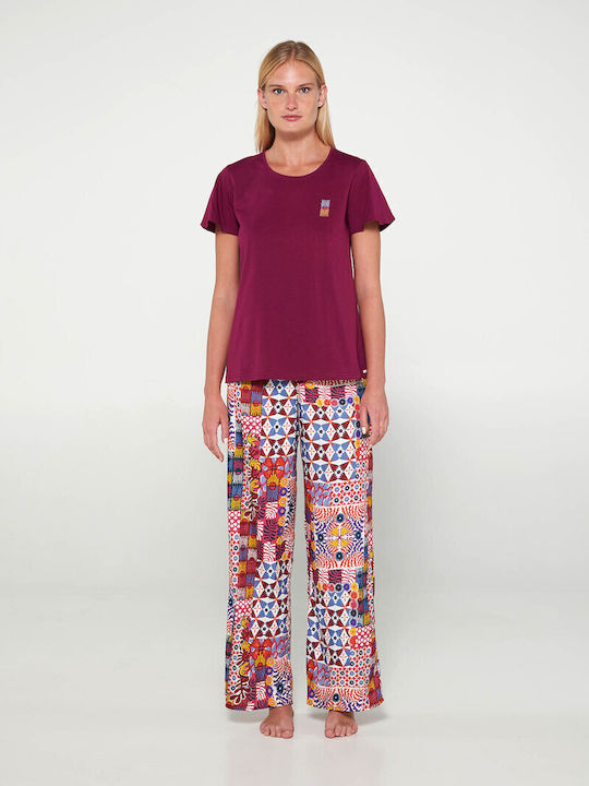 Vamp Sommer Damen Pyjama-Set Print