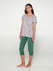 Vamp Summer Women's Pyjama Set Green Myrtle