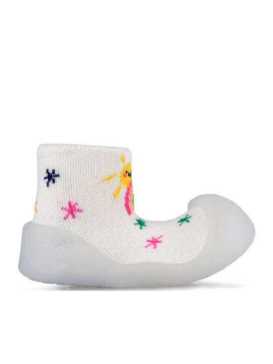 BigToes Kinder Haussocken White Sunny