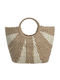 Ble Resort Collection Straw Beach Bag with Wallet Beige