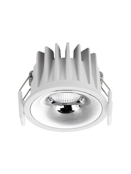 Spot Light Round Metallic Recessed Spot with Integrated LED and Natural White Light White 1pcs