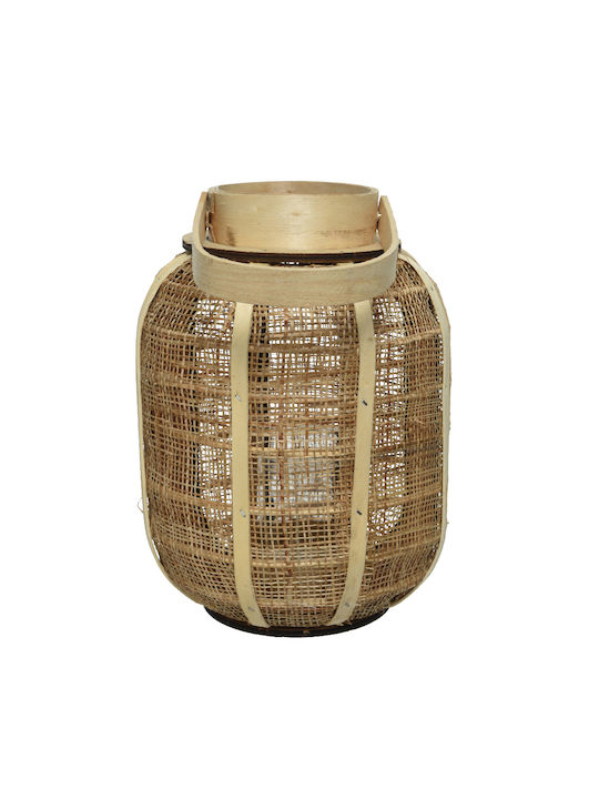 Kaemingk Wooden Lantern Beige 19x26cm