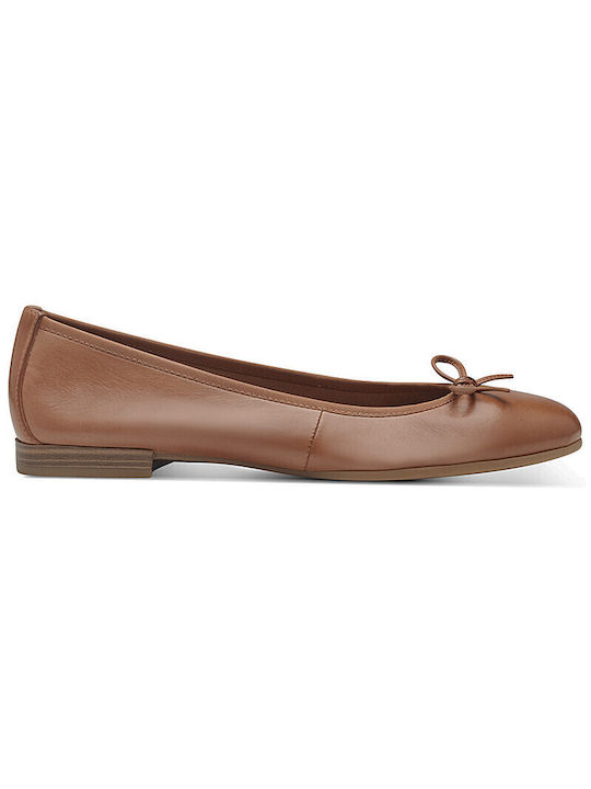 Tamaris Damen Ballerinas in Tabac Braun Farbe