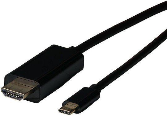EFB HDMI 1.4 Hochgeschwindigkeits 1080p 120Hz Kabel HDMI-Stecker - USB-C-Stecker 2m Schwarz